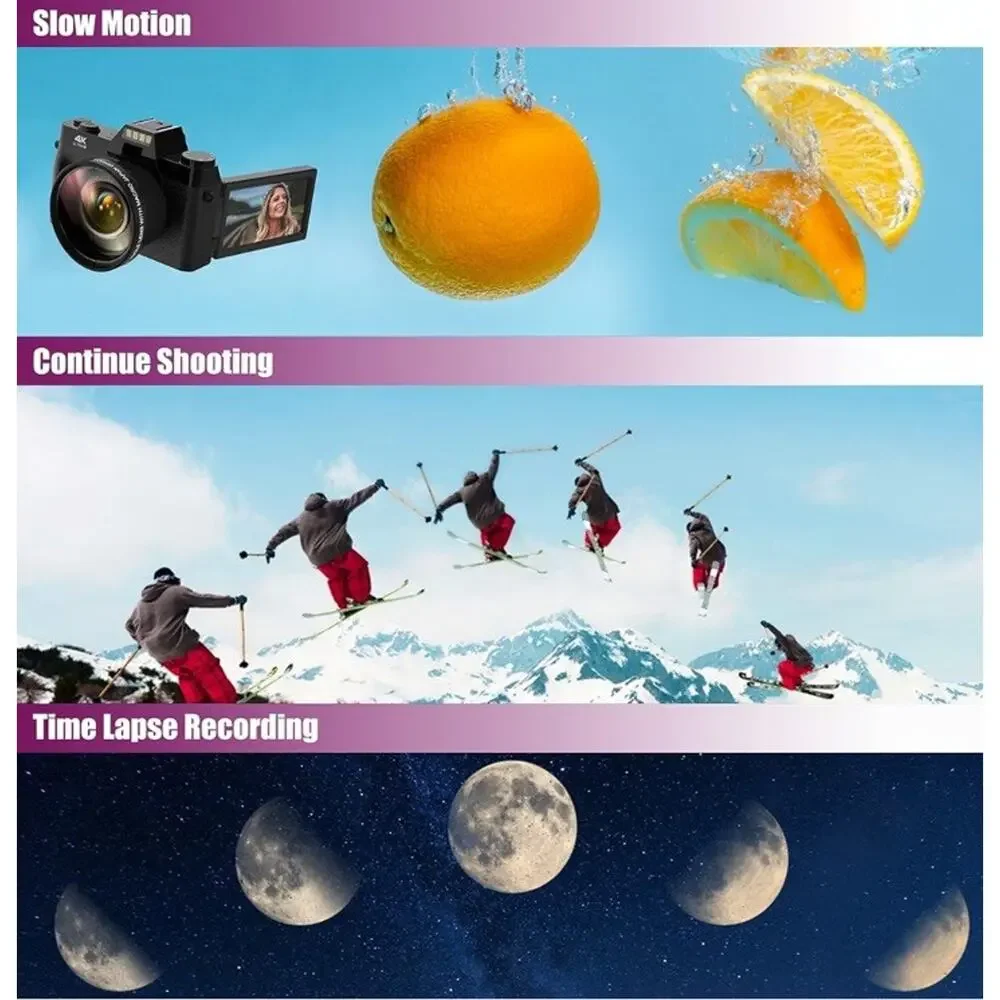 Digital Camera 48MP 4k Camera Vlogging Camera for YouTube 30FPS with WI-FI